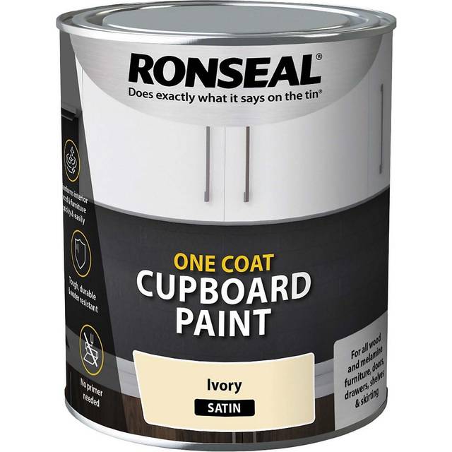 Ronseal One Coat Satin Cupboard & Furniture Paint - Ivory - 750ml