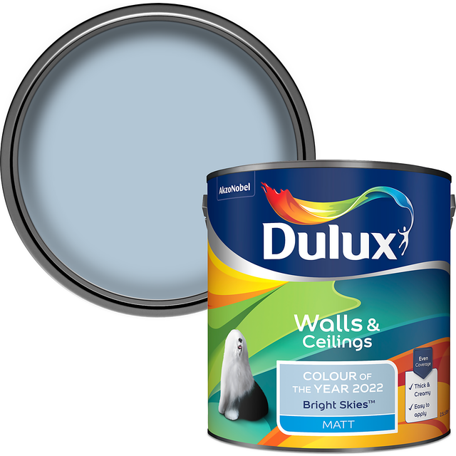 Dulux Matt Emulsion Paint - Bright Skies- 2.5L - Blue