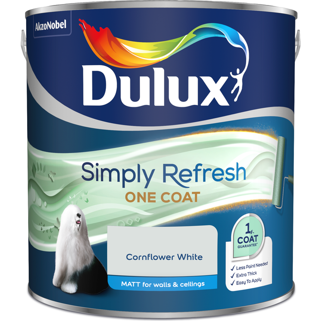 Dulux Simply Refresh One Coat Matt Cornflower White, 2.5L - Cool Neutral