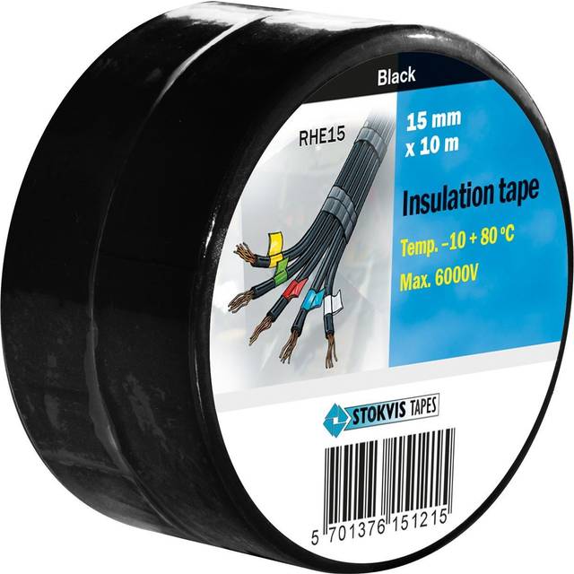 STOKVIS TAPES MÄRKTEJP STOKVIS CE-MÄRKT SVART 15MMX10M 2ST