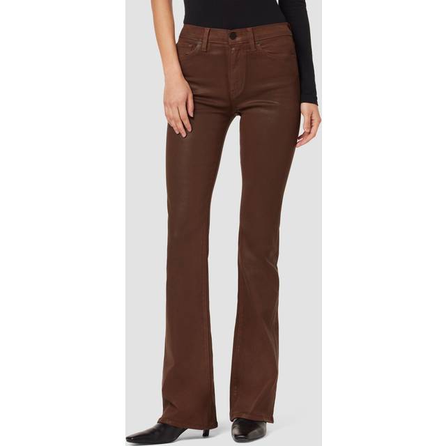 HUDSON Jeans Barbara High-Rise Coated Tortoise Shell Bootcut Jean