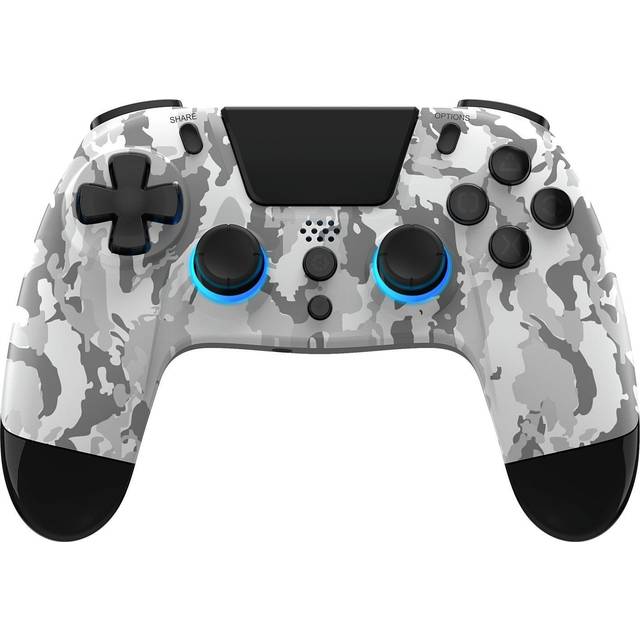 Gioteck VX4+ trådlös kontroll för PlayStation 4 (PS4) - Light Camo - Anpassningsbar RGB-belysning och programmerbara bakknappar - Bluetooth-kompatibla
