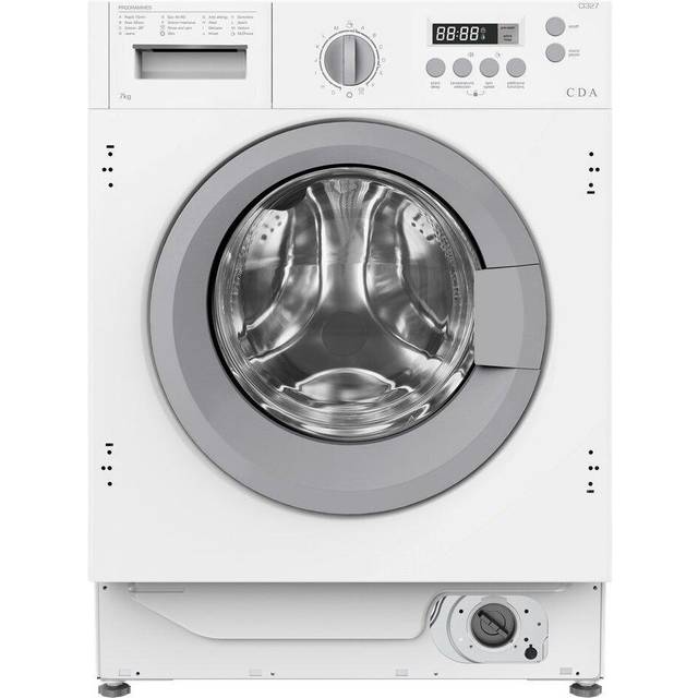 CDA White Integrated Washing Machine with 7kg Drum Space 1400 Spin Spe