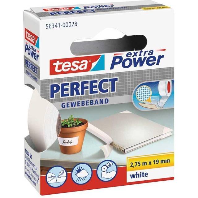 Tesa Textiltejp vit, 19 mm, 2,75 m