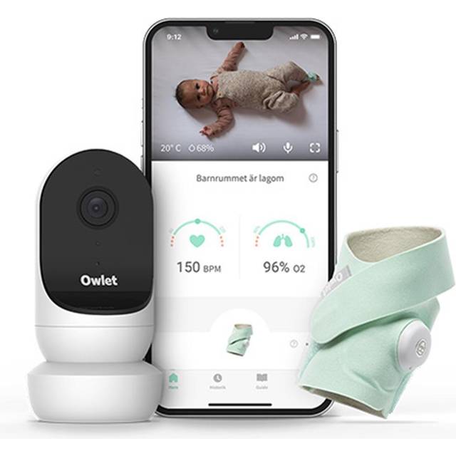 Owlet Duo Smart Sock 3 + Cam - Babyalarm med kamera - Techii.dk