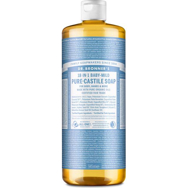Dr Bronner Pure Castile Liquid Soap Baby-Mild Unscented 945 ml
