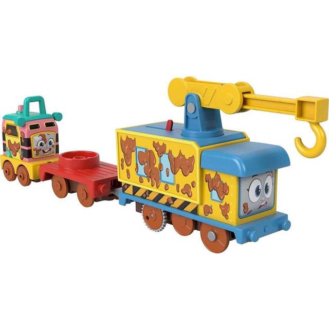 Thomas & Friends Motorised Train Engine With 2 Railway Carriages - Muddy Fix Em Up