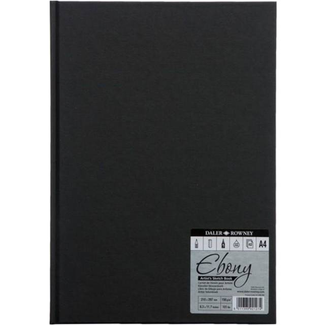 Daler-Rowney : Ebony Hardbound : Portrait : 160gsm : 54 Sheets : A4