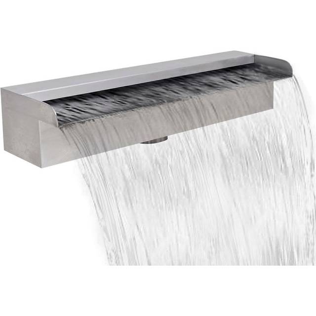 vidaXL Rectangular Waterfall Pool Fountain Stainless Steel 45cm Pond Cascade