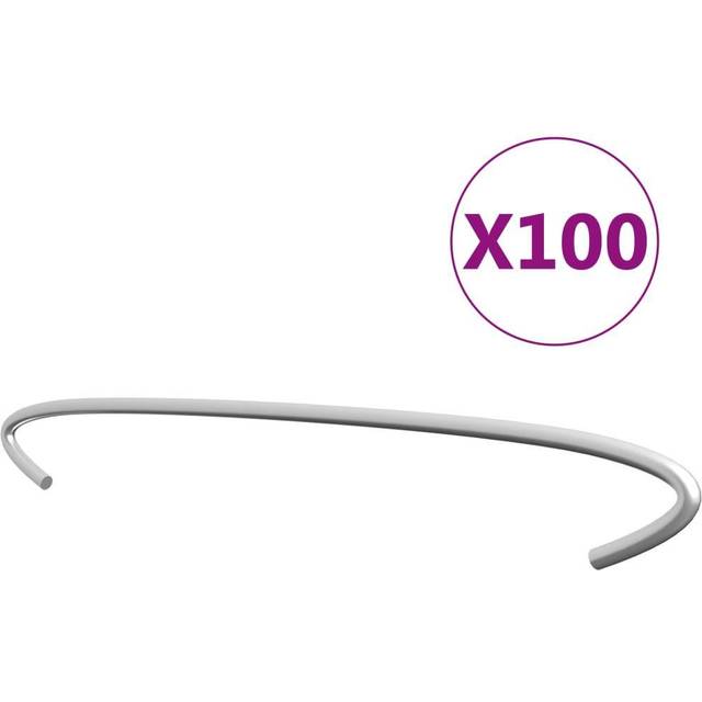 vidaXL Gabion Hooks 100 pcs Galvanised Steel 50 cm - Silver