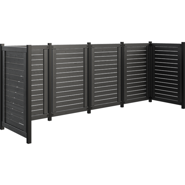 Avfallsskjul Plus Lund Svart 325X85X124 Cm