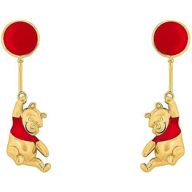 Disney Winnie The Pooh Red & Gold Coloured Floating Balloon Earrings