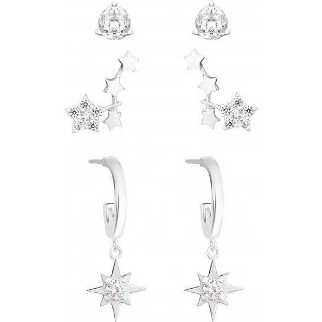 Jon Richard Silver Plated Blue Crystal Montana Flower Clip-On Earrings
