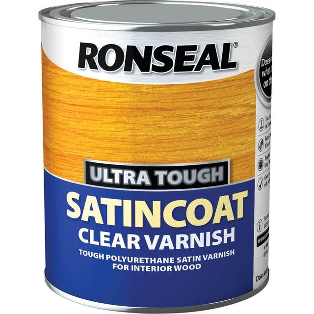 Ronseal Ultra Tough Internal Clear Satincoat Varnish 750ml RSLUTVSC750 - Transparent