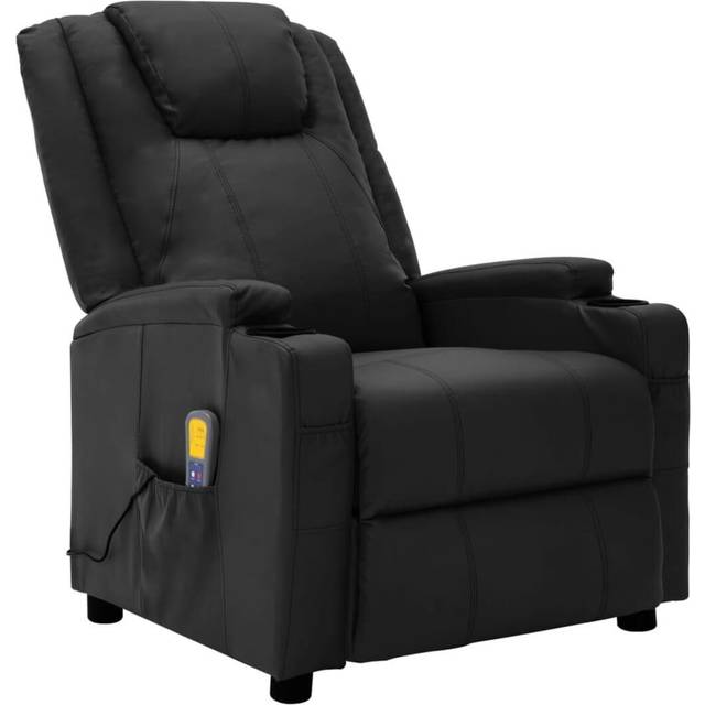 Massagefåtölj svart konstläder