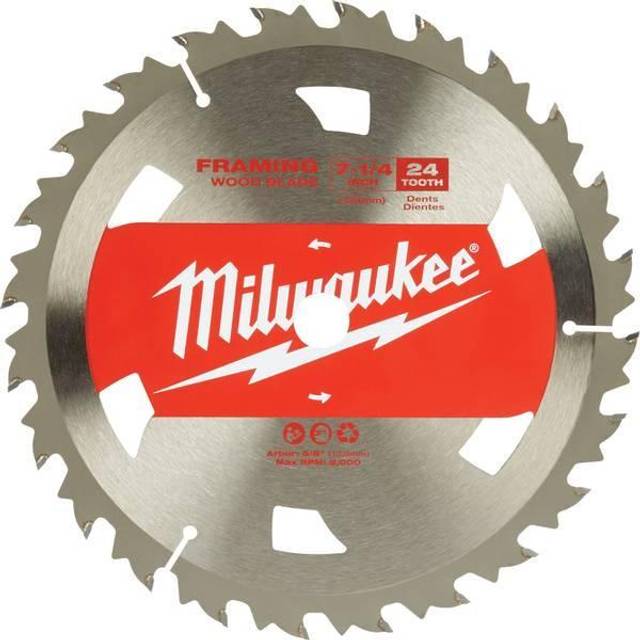 Milwaukee 7-1/4(184mm) in. 24t framing wood saw blade,arbor 16mm(5/8’’)