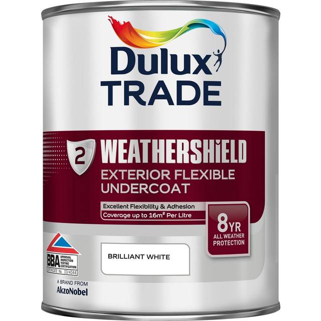 Dulux Trade Weathershield - Exterior Undercoat Pure Brilliant White 1L