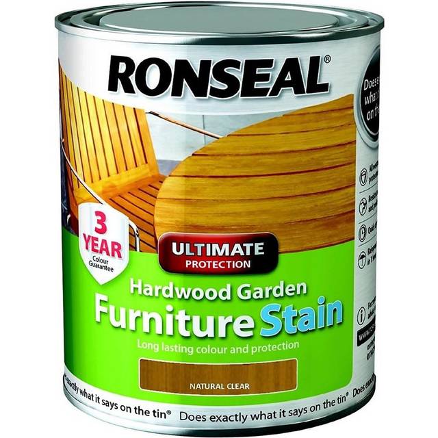 Ronseal Ultimate Protection Hardwood Garden Furniture Stain - Clear Natural - 750ml - Natural Clear