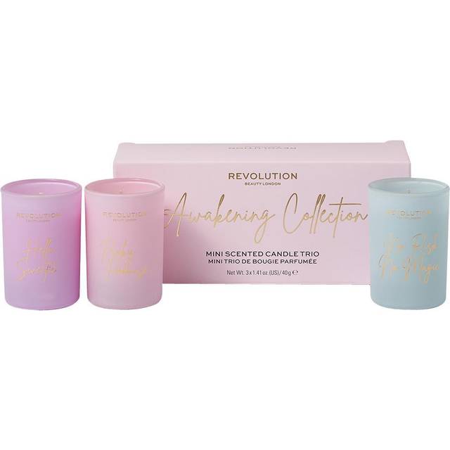 Revolution mini scented candle trio gift set grounded awakening festive