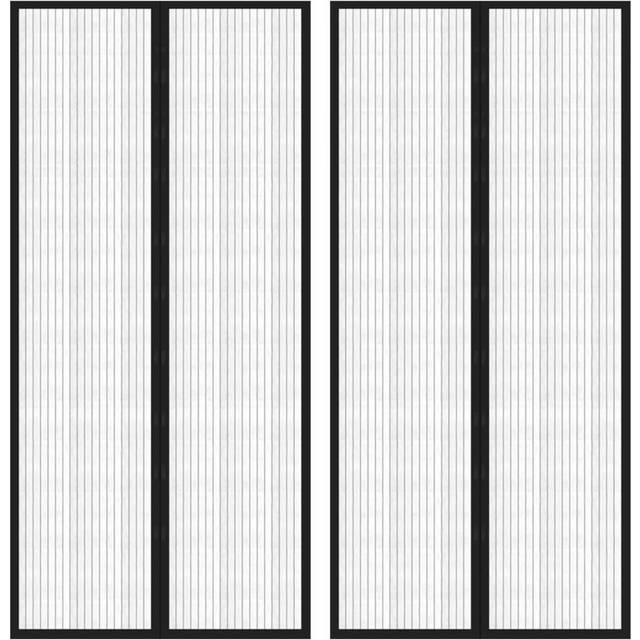 vidaXL Insect Door Curtains 2 pcs with Magnet Blocks Black 220x110 cm