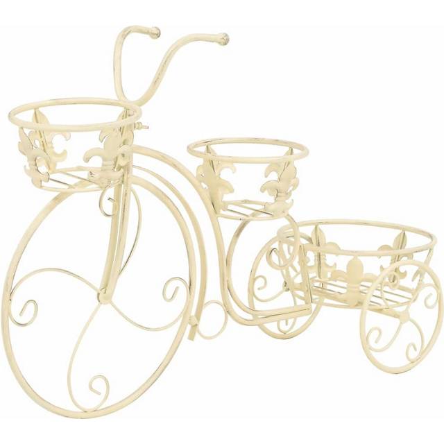 vidaXL Plant Stand Bicycle Shape Vintage Style Metal - White