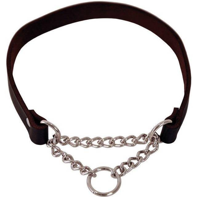 Dogman Lina Halvstryp Läderhalsband Svart - 12mmX35cm