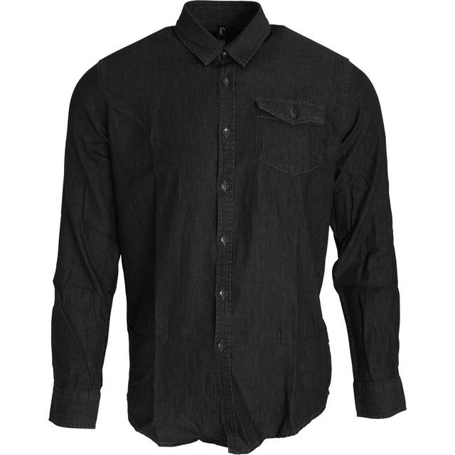 Premier Jeans Stitch långärmad jeansskjorta för män 2XL svart/jeans