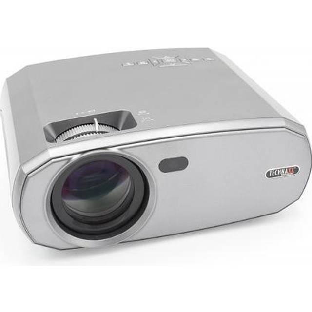 Technaxx-projektor för utomhusbruk, hem, kontor - 40 000 timmars LED-livslängd, FullHD, 50"-200" projektionsstorlek, 3W högtalare, fjärrkontroll - liten projektor med multimediaspelare TX-177