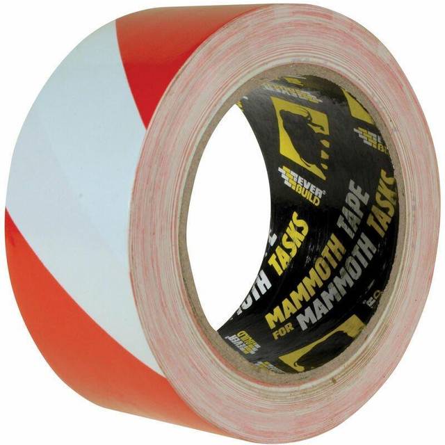 Everbuild PVC Hazard Tape Red / Black 50mm 33m
