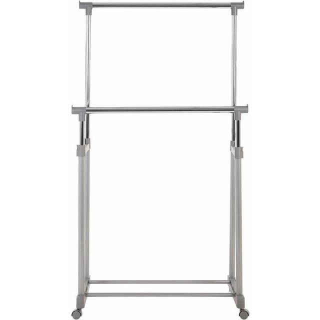 Double Hanging Rail with Wheels - Chrome