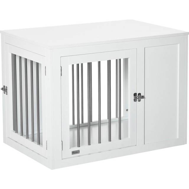 PawHut Furniture-Style Dog Crate End Table w/ 2 Doors - for Medium Dogs | TJ Hughes