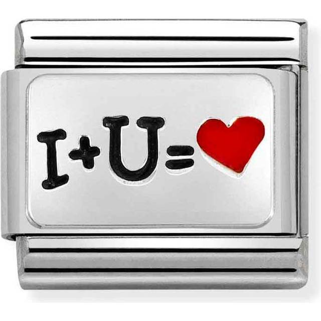 Nomination Classic Silver I and U &apos;HEART&apos; Love &amp; Hearts