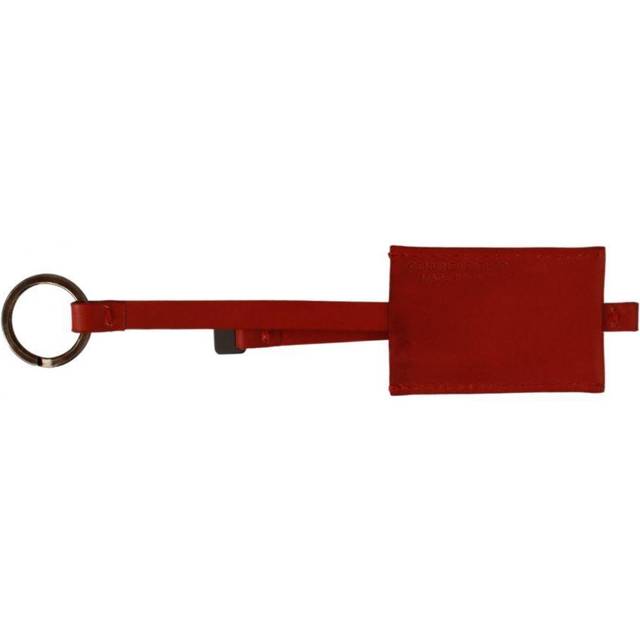 COSTUME NATIONAL C’N’C Leather Branded Logo Keyring Keychain - Red (OS)