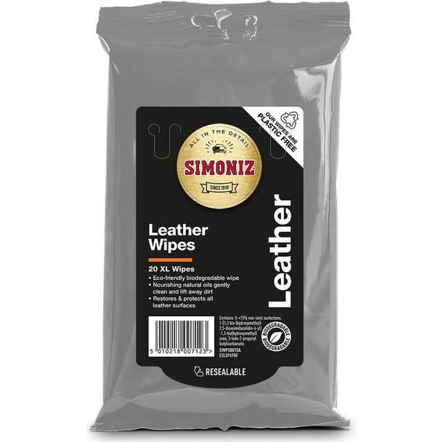 SIMONIZ SWPS0015A Leather Wipes Bio, White