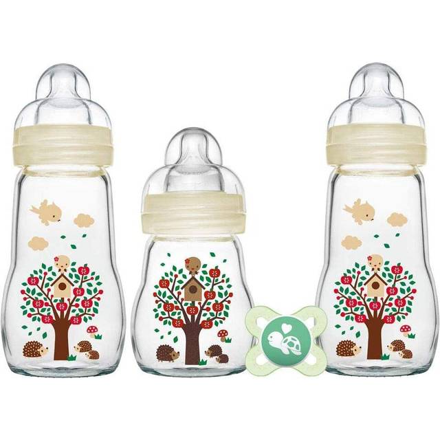 MAM Glass Baby Bottle Set Including MAM Start Soother
