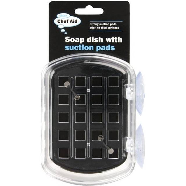 Chef Aid Soap Dish with Suction Pads, Transparent