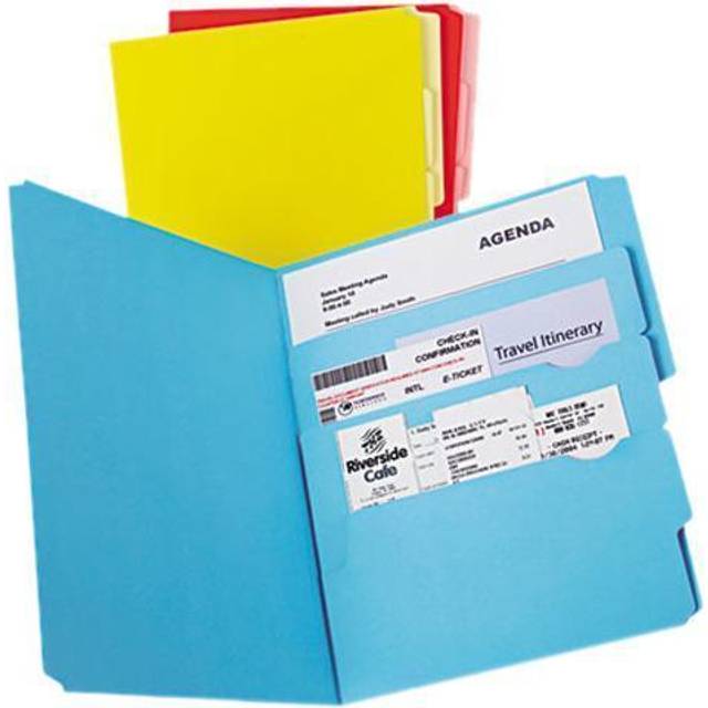 Pendaflex Divide It Up Folder  Assorted Colors Red  Blue  Yellow  Letter Size  12 Per Pack 1  DESIGN 1