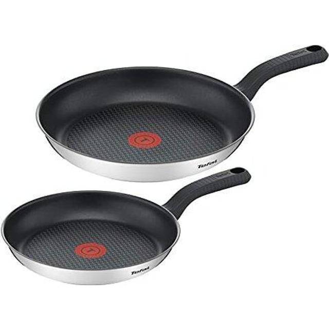 Tefal G726S204 2 Piece Set-24cm & 28cm Cookware, Comfort Max, Frying Pans, Stainless Steel