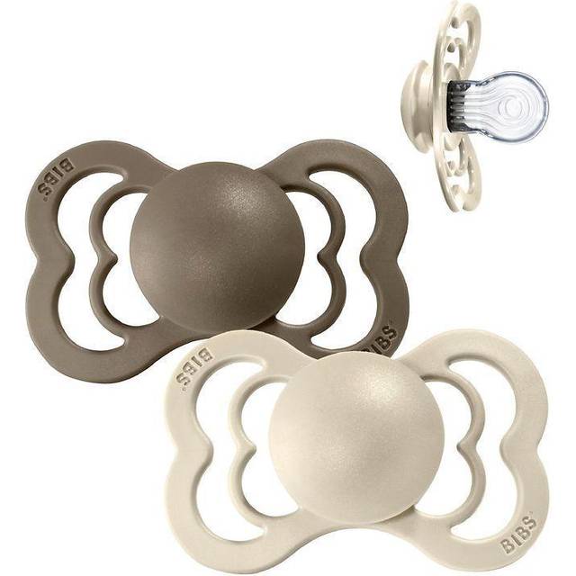 BIBS Supreme 2-pack Silicone Size 2 Vanilla/Dark Oak