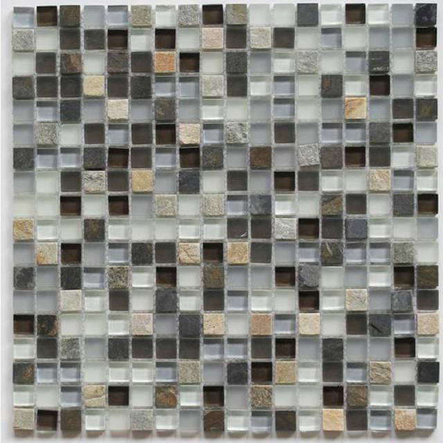 House of Mosaics Tuscon Small Mosaic Tile Sheet - Grey - 30 x 30cm