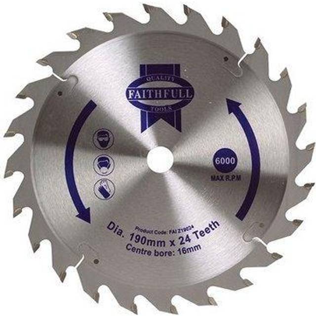 Faithfull Fast Rip TCT Circular Saw Blade 190mm 24T 16mm