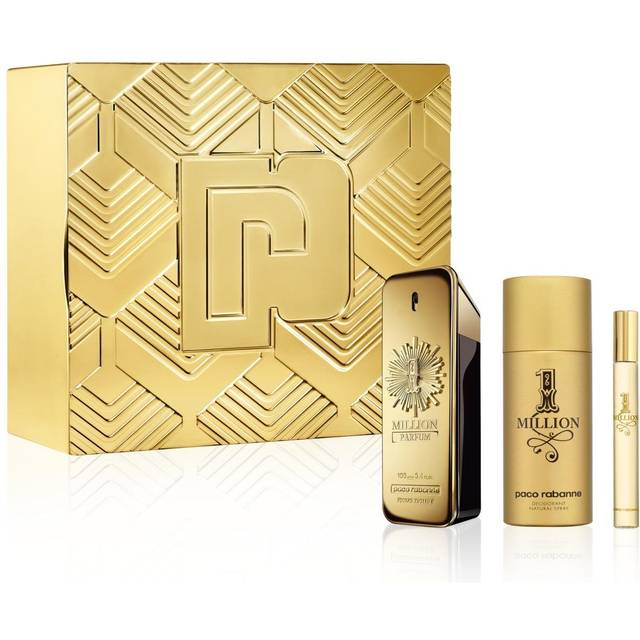 Paco Rabanne 1 Million Elixir Parfum Intense 3 Piece Gift Set: Eau de Parfum 100ml - Eau de Parfum 10ml - Deodorant Spray 150ml
