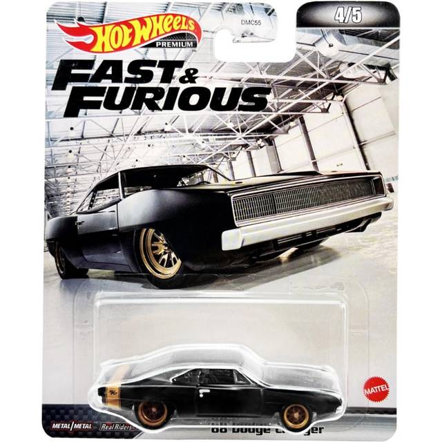 1968 Dodge Charger R/T Matt Black with Gold Tail Stripe "Fast & Furious" Series Diecast Model Car by Hot Wheels