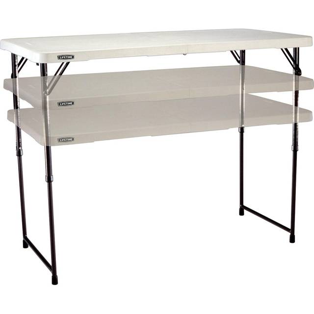 Lifetime - 4-Foot Adjustable Fold-In-Half Table (Light Commercial)