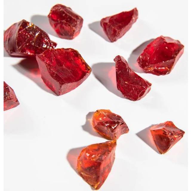 Teamson Home 1/2 Inch Reflective Fire Glass for Fire Pits 9 lb / 4 kg Bag Red, Red