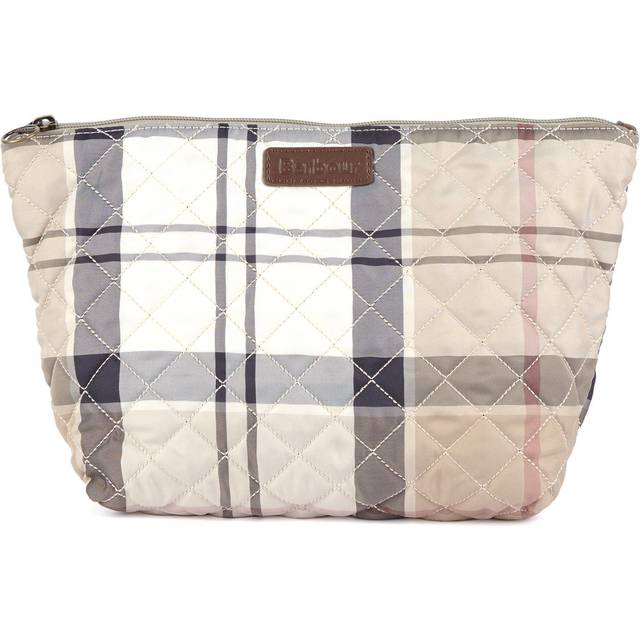 Barbour Large Quilted Washbag - Rosewood - can be Personalised - Rosewood Tartan