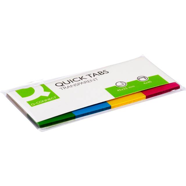 Q-Connect Quick Tabs 25 x 45mm Transparent Assorted (Pack - KF01225