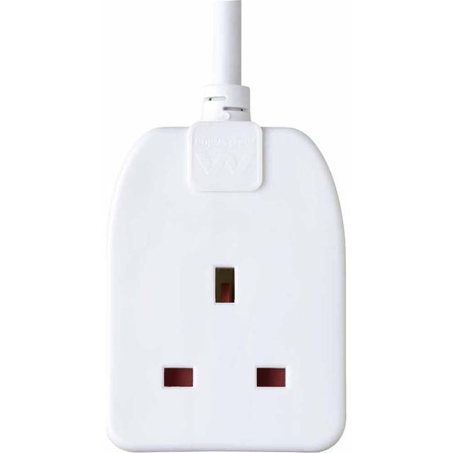 Masterplug 13A Single Socket Extension Lead with 10m Cable - White