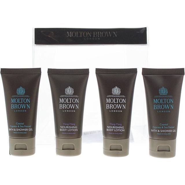 Molton Brown 4 Piece Gift Set: 2 x Coastal Cypress Sea Fennel Body Wash 30ml - 2 x Ylang Ylang Body Lotion 30ml