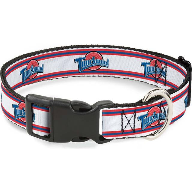 Space Jam Tune Squad Logo Plastic Buckle Pet Collar - Blue&#47;Red&#47;White (M)